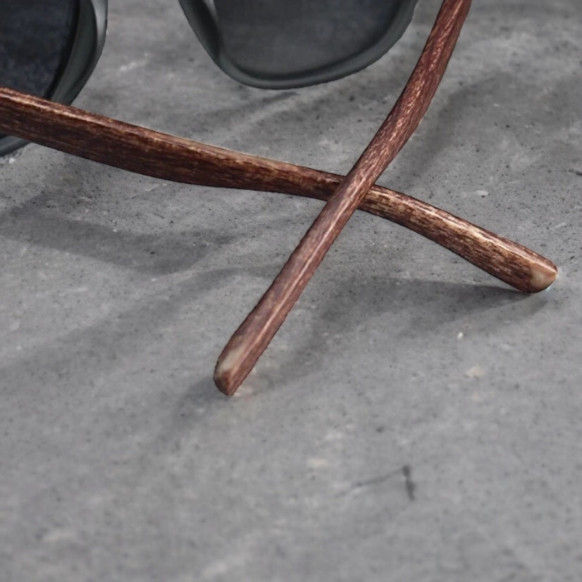 Wood Shadez Solbriller – Matt grå blå med imitert trestruktur