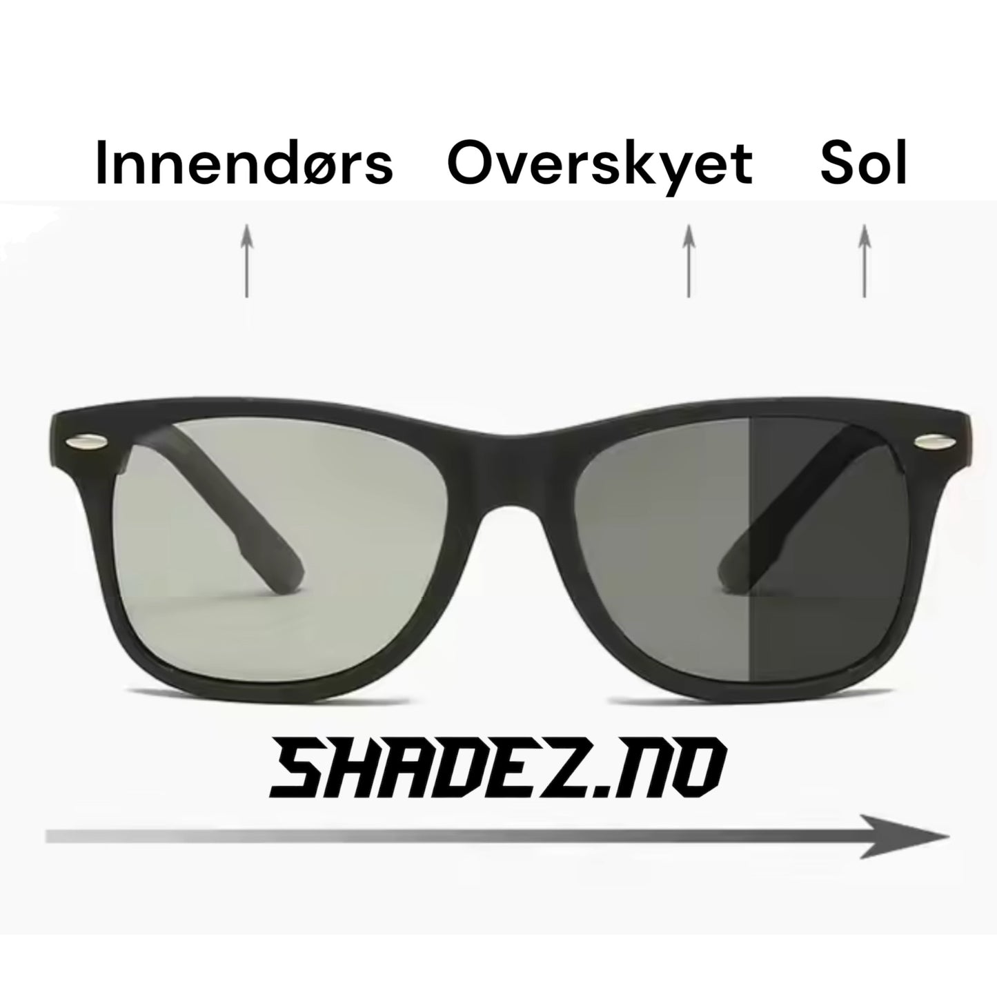 Flexi Shadez solbrille - Sort og grå - Fotokromisk