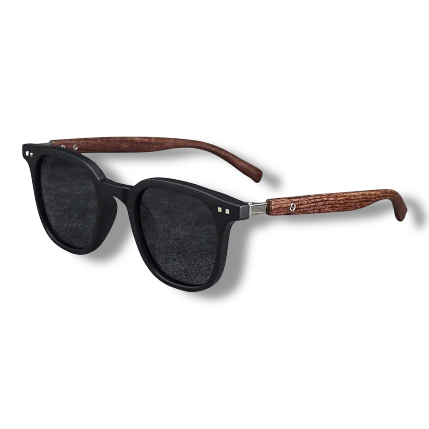 Wood Shadez Solbriller – Sort matt med imitert trestruktur