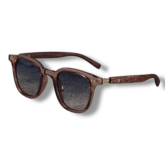 Wood Shadez Solbriller – Brun med imitert trestruktur