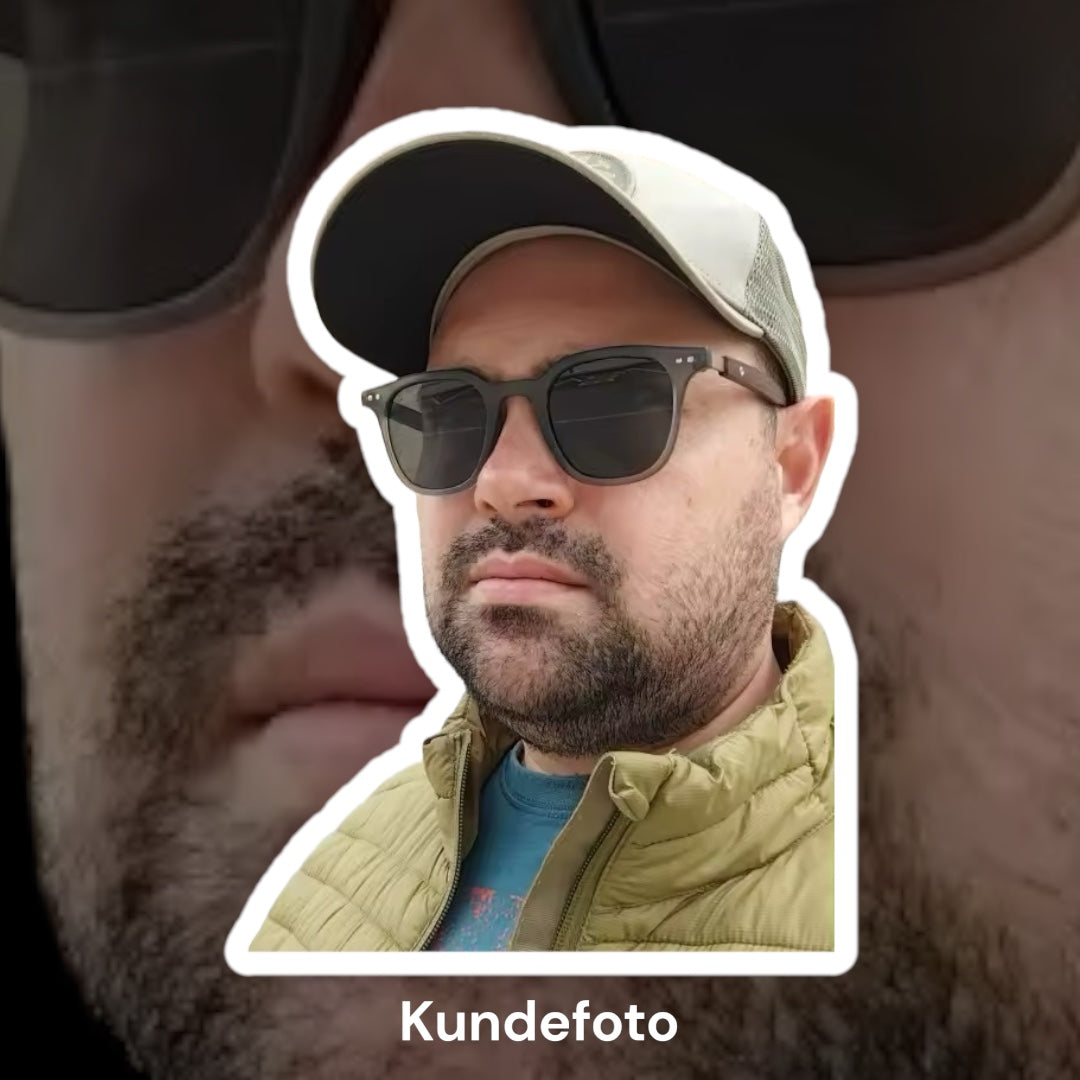 Wood Shadez Solbriller – Matt grå blå med imitert trestruktur