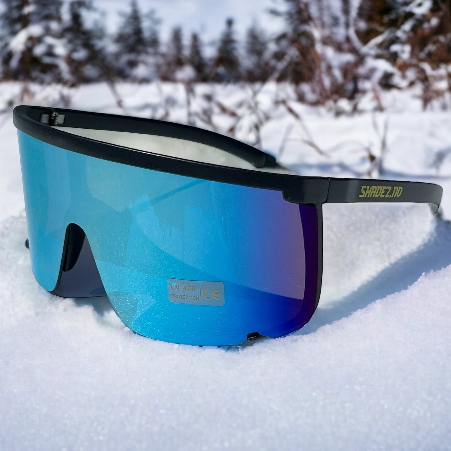 SHADEZ.NO® (blå) Raske Shades solbriller – Store, lette og UV400-beskyttet