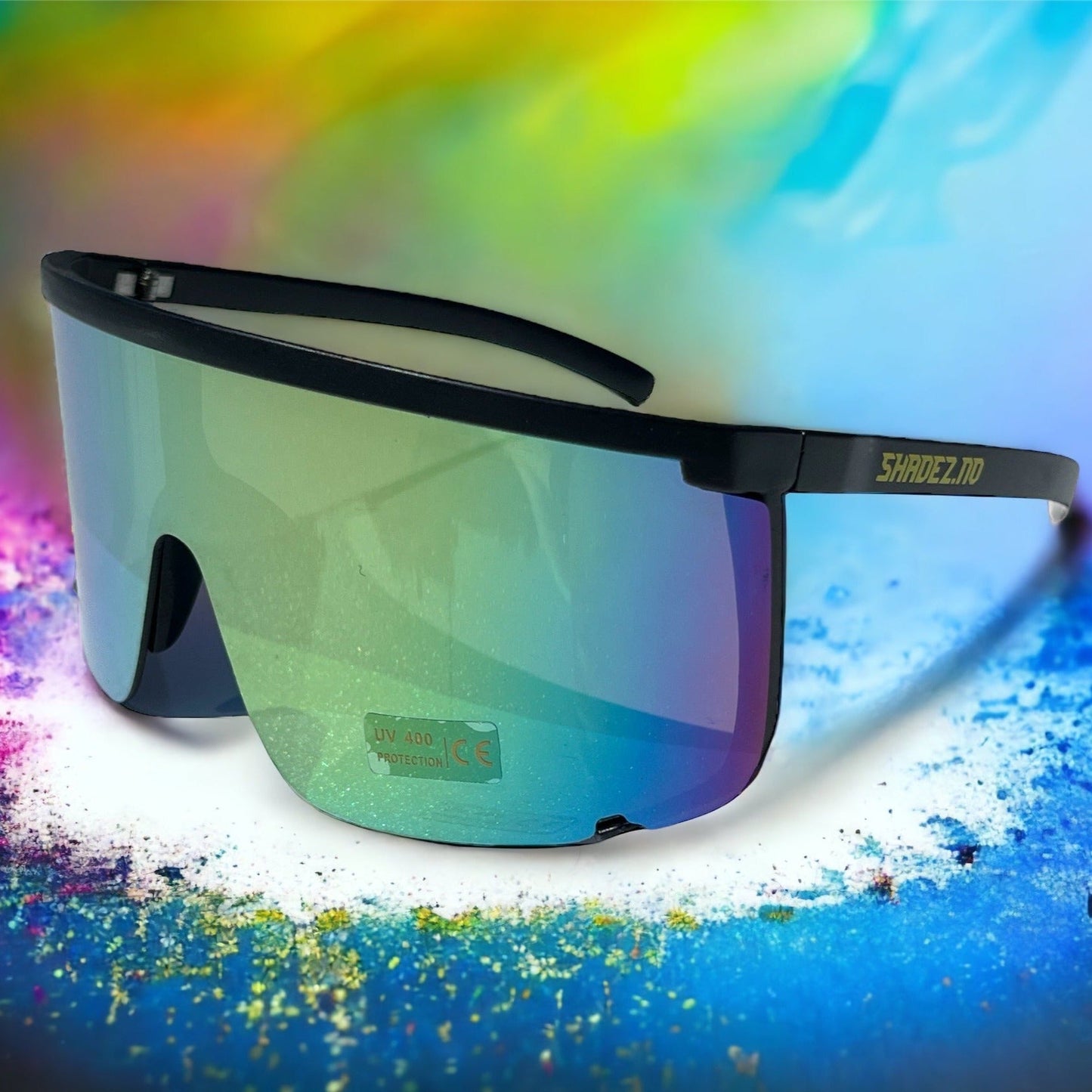 SHADEZ.NO® (sort regnbue) Raske Shades solbriller – Store, lette og UV400-beskyttet