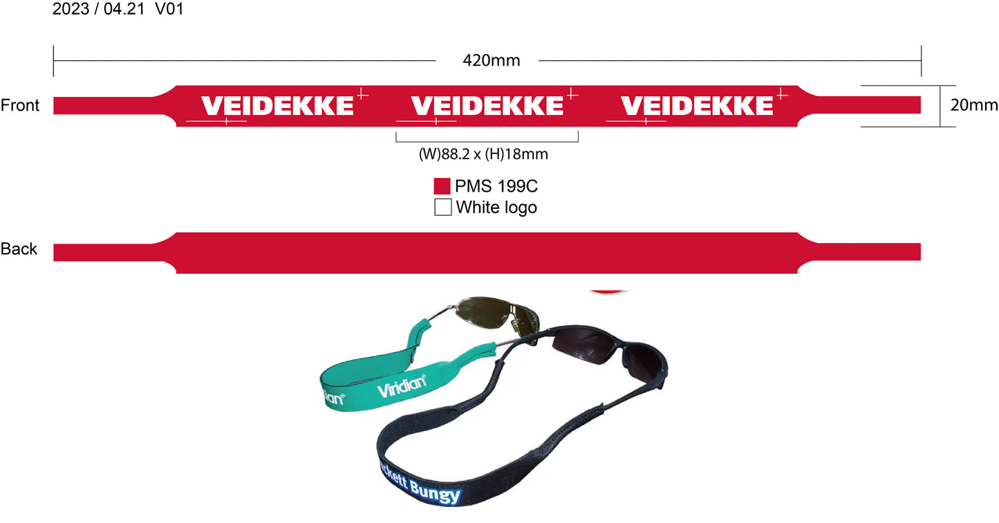 Nakkestropp til solbrille eller briller - Neopren brillesnor