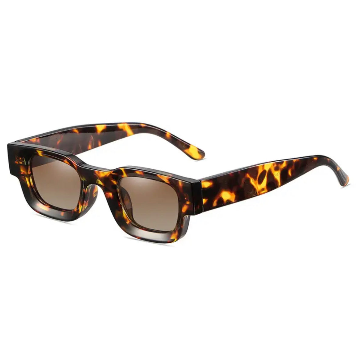 Brun smal solbrille leopardmønster